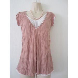 T-Shirt Rose Et Blanc Remixx T 38/40 - Occasion