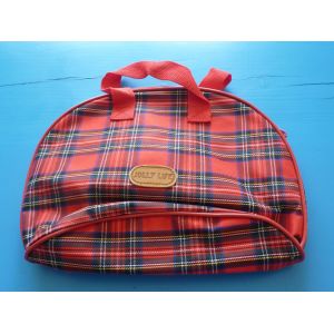 Petit Sac &Eacute;cossais Rouge - Maternelle Ou Autre 22x28cm Environ, 2 Poign&eacute;es, 1 Poche &Agrave; Fermeture &Eacute;clair, Jolly Life - Occasion