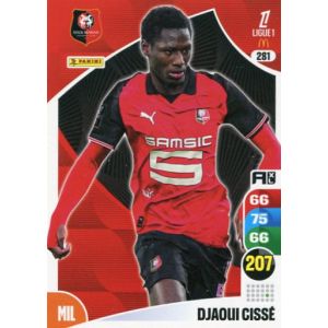 N&deg;281 Ciss&eacute; Djaoui Rennes Carte Jeu Adrenalyn Xl Ligue 1 2025-2026 - Occasion