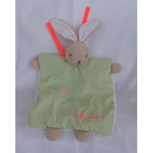 Doudou Plat Lapin Vert Etoile Ruban Winter Folies Kaloo - Occasion