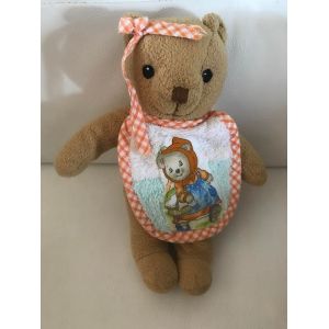 Peluche Doudou Oursonne Avec Son Noeud Et Son Bavoir Ikéa 25 Cm - Occasion