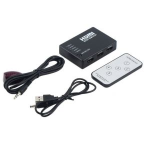 5 Port 1080P Vidéo HDMI Switch Switcher Splitter pour HDTV PS3 DVD + IR à distance - HDMI5 dans un commutateur - Occasion