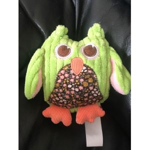 Doudou Peluche Hibou Chouette Verte Pattes Orange 16cm Jump World Kids - Occasion