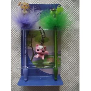 COFFRET STYLOS LUMINEUX ET PORTE CLE PETSHOP - Occasion