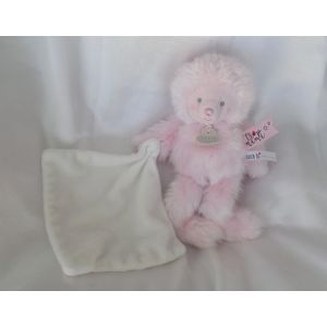 Doudou Peluche Ours Trop Mimi Rose Mouchoir Blanc Doudou Et Compagnie - Occasion
