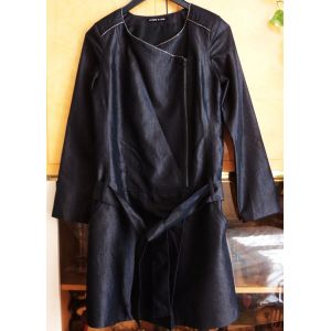 Robe Taille 36 Bleu Foncé Zippée Avec Manches Rivières De Lune - Occasion