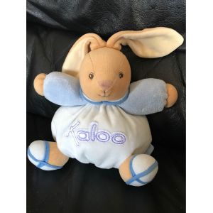 Peluche Doudou Lapin Boule Kaloo Bleu 2 Tons 16/27 Cm - Occasion