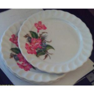 Vintage - Plat Ovale + 6 Assiettes A Dessert - En Mélamine - Occasion