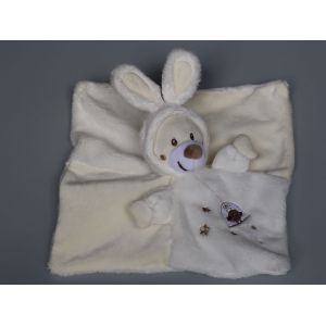 Doudou Ours Plat Lapin Blanc Crème Oiseau Simba Toys - Occasion