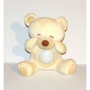 Peluche Ours Veilleuse Baby Nat - Doudou Ourson Beige Qui Dort 20 Cm - Occasion