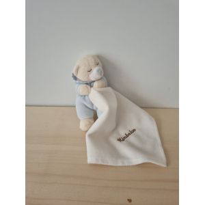 Doudou Ours Blanc Bleu Kimbaloo - Occasion