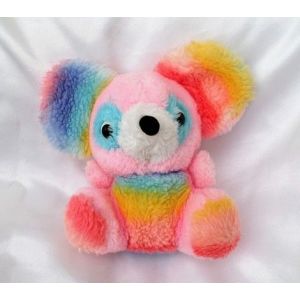 Doudou Peluche Souris Assis Rose Arc-En-Ciel - Occasion
