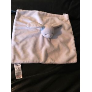 Doudou Plat Lapin Blanc Et Gris Jacadi 21*21cm - Occasion