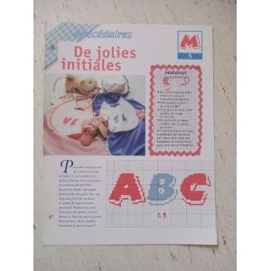 Fiche De Broderie Diagramme Point De Croix - De Jolies Initiales - Abécédaire - Occasion