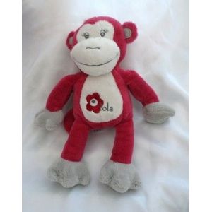 Doudou Peluche Singe Rouge Blanc Et Gris Arthur Et Lola B&eacute;bisol - Occasion