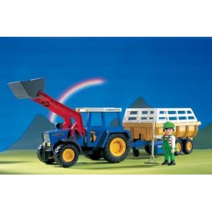 Playmobil Ferme 3073 - Le Tracteur Et Sa Remorque - Occasion