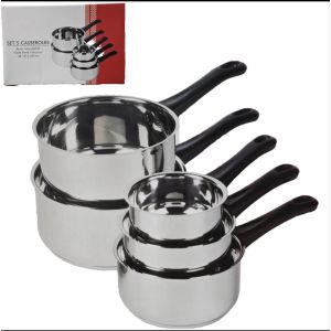 Lot De 5 Casseroles Inox Triple Fond Induction- 12-14-16-18-20cm - Occasion