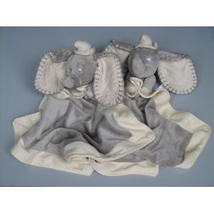 Doudou Éléphant Dumbo Gris Mouchoir Lot De 2 Disney Nicotoy - Occasion