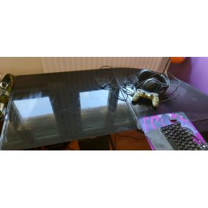 Bureau D'angle Verre Et Metal - Occasion