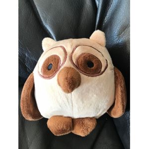 Doudou Peluche Hiboux Chouette Marron Et Beige Marque Verte 14cm - Occasion