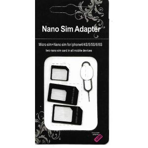 Lot De 3 Kit Adaptateur Nano Sim/Micro Sim/ Nano Vers Micro + 1 Éjecteur Carte Sim Pour Apple Iphone 4/4s/5/5s/6/6s - Occasion