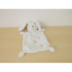 Doudou Lapin Blanc Pattes D'ours Beige Nicotoy - Occasion