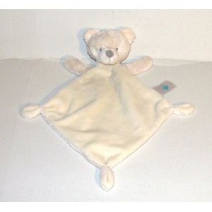 Doudou Ours Tex Baby Blanc Creme Ivoire Ecru Peluche Jouet Bebe - Occasion