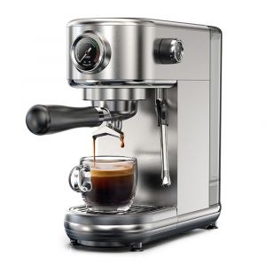 HiBREW H10B Machine à café expresso, pression d'extraction de 20 bars, semi-automatique, température et volume de tasse réglables, poignée en alliage d'aluminium de 51 mm - Occasion