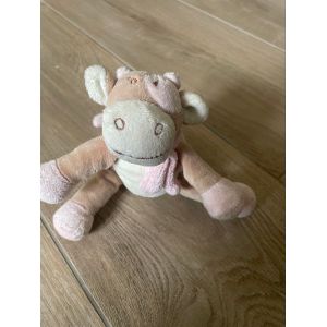 Doudou peluche vache Lola Noukies rose beige 12cm koe - Occasion