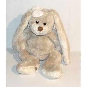 doudou lapin beige noeud papillon sur la t&ecirc;te bukowski design peluche 33 cm - Occasion