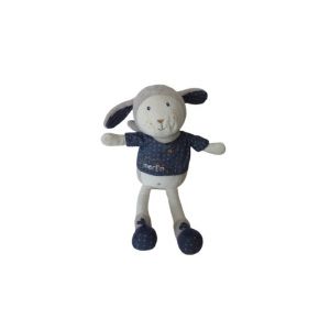 Peluche mouton Merlin Sauthon – Doudou bébé comme neuf – Très bon état - Occasion