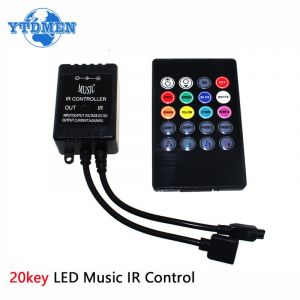 Contr&ocirc;leur De Bande Led Rvb Avec T&eacute;l&eacute;commande Ir, Gradateur 20 Touches, Musique, 12v, 4 Broches, Ws2811, Smd5050, Smd2835 - Occasion
