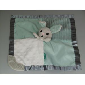 Doudou Lapin Plat Vert Gris Infantino - Occasion