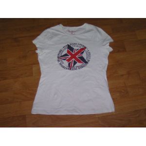 Tee Shirt Pepe Jeans Blanc, Drapeau Et Strass Taille 14 Ans Tbe - Occasion