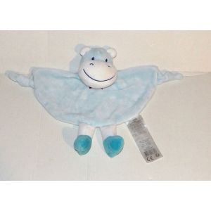 Doudou Hippopotame Tom & Kiddy Bisous D'ange - Peluche Hippopotame Blanc Bleu Tom Et Kiddy - Occasion