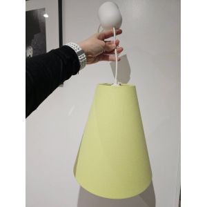 Suspension Abat-Jour Conique – Jaune Pâle / Vert Anis – Très Bon État - Occasion