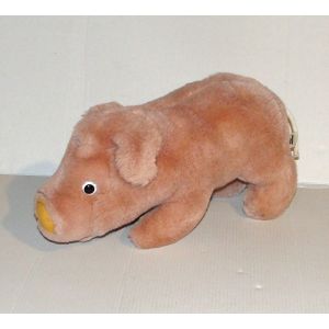 Peluche Cochon Joual Vintage - Doudou Porcelet 27 Cm - Occasion