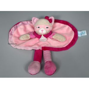 Doudou chat Les Masqu&eacute;s rose mauve Baby Nat - Occasion