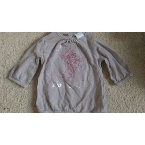 T.Shirt Bébé Fille Disney Bambi Manches Longues Taille 1 Mois Idée Cadeau - Occasion