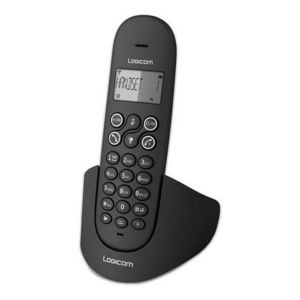 Téléphone sans fil Logicom Luna 355T noir et blanc black & white 6V 450mA DECT doté d&#39;un répondeur intégré 7H en appel et 100H en veille cordless phone mains-libres écran LCD 3 lignes répertoire 20 - Occasion