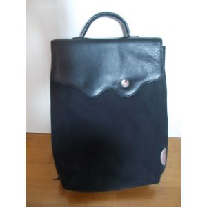 Sac à dos "So Paris" noir en toile et cuir pour ordinateur portable - Occasion