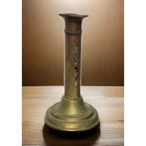 BOUGEOIR ANCIEN &Agrave; POUSSOIR - EN BRONZE - XIXe - Occasion