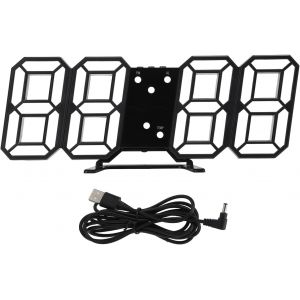SHIBA-Réveil Numérique à LED, Horloge Numérique à Grand écran, Affichage électronique de la Date et de la Température à LED, Horlo[8 - Occasion