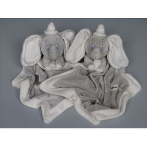 Doudou Éléphant Gris Blanc Mouchoir Lot De 2 Disney Nicotoy Simba Toys - Occasion