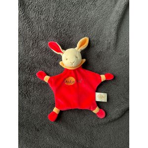 Doudou Peluche Baby Nat Lapin Rouge Plat - Occasion
