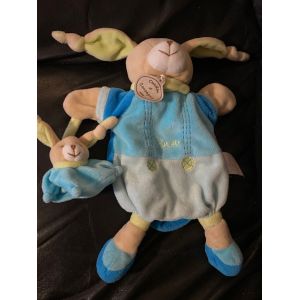 Doudou Marionnette Lapin Bleu Pinou Doudou Et Compagnie 27cm - Occasion