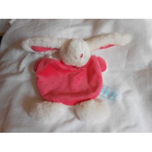 Doudou Lapin Plat Calin Babynat Blanc Rose Fuchsia Framboise Peluche Eveil Bebe Naissance Baby Nat Bn070 Bn 070 - Occasion