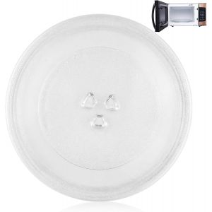 Plateau Micro Onde 24.5cm,Assiette Tournante en Verre Type Y pour Micro-ondes,Plateau Tournant pour Micro Ondes et Poss&egrave;de 3 Fixations,Compatible avec Four &agrave; Micro-ondes avec Support Rond - Occasion