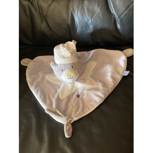 Doudou plat Chat gris blanc vert étoiles SUCRE D’ORGE - Occasion