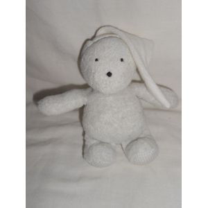 Doudou Ours Gris Bonnet Blanc Carreau Vichy Blanc Catimini Bille Dans Le Corps - Occasion